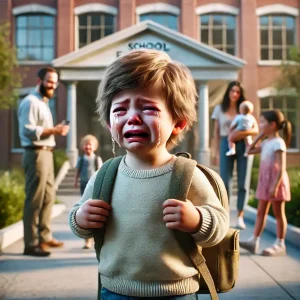 why toddlers cry before school